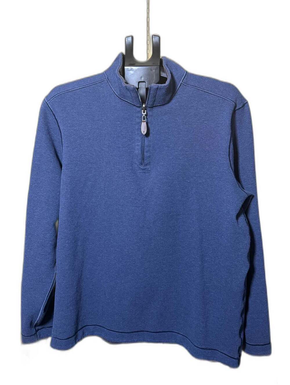 Reversible 1/4 Zip Mock Neck Sweater Mens 2XL Navy Brown
